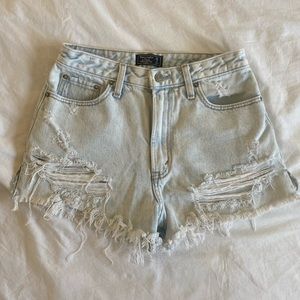 Light wash Abercrombie ripped shorts